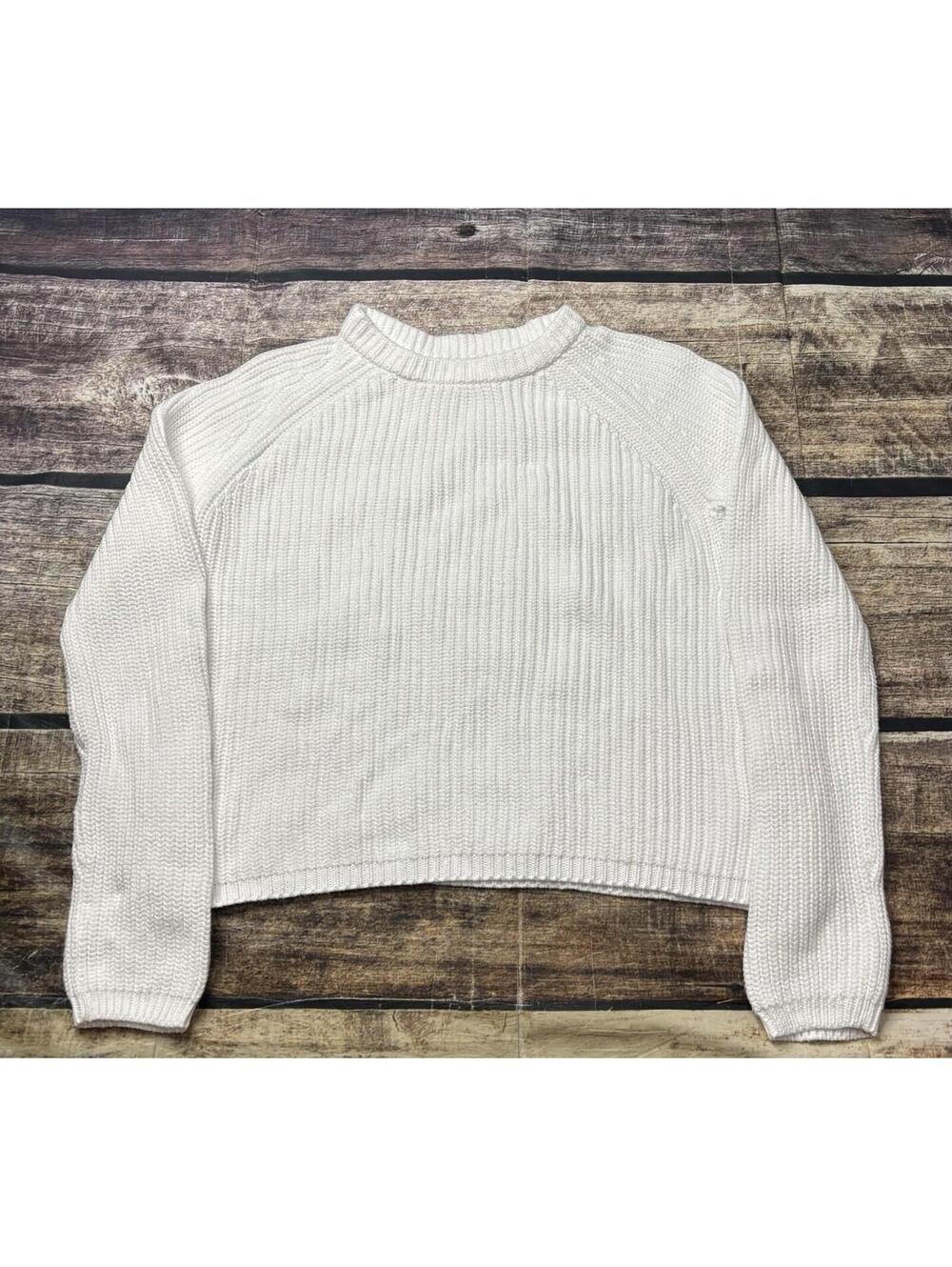 Quince Sweater Womens Small Organic Cotton Crew Neck Oversized White
